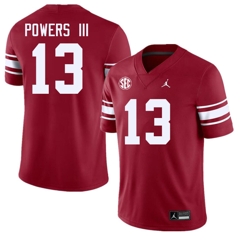 #13 Reggie Powers III Oklahoma Sooners 2024 SEC Conference College Football Jerseys-Throwback